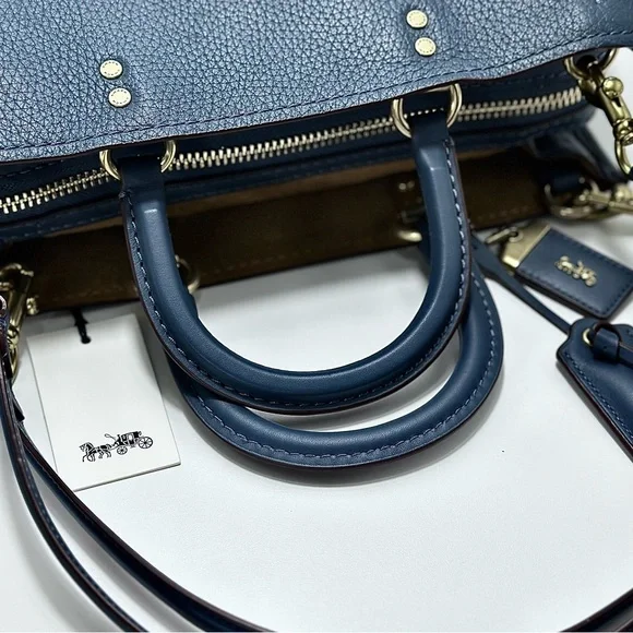 COACH 1941 Dark Denim Rogue 31 In Relaxed Smooth Pebbled Leather - Picture 12 of 13